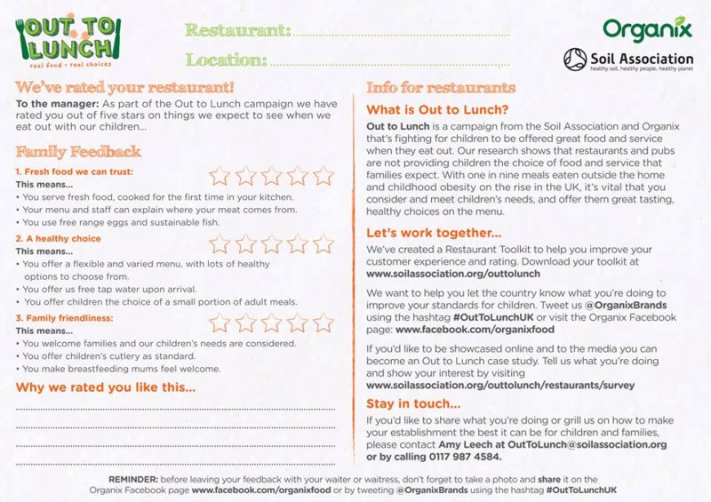 "download the Out To Lunch restaurant review slip if you want better kid meals"