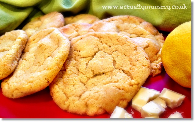 Chewy lemon and white chocolate egg yolk cookies - a delicious way to use up leftover egg yolks