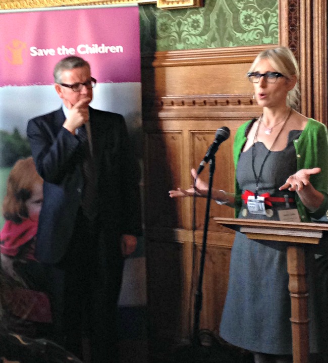 Lauren Child, Author of Charlie and Lola, and Michael Gove spoke compellingly about the need to Change the Story for the UK's poorest children