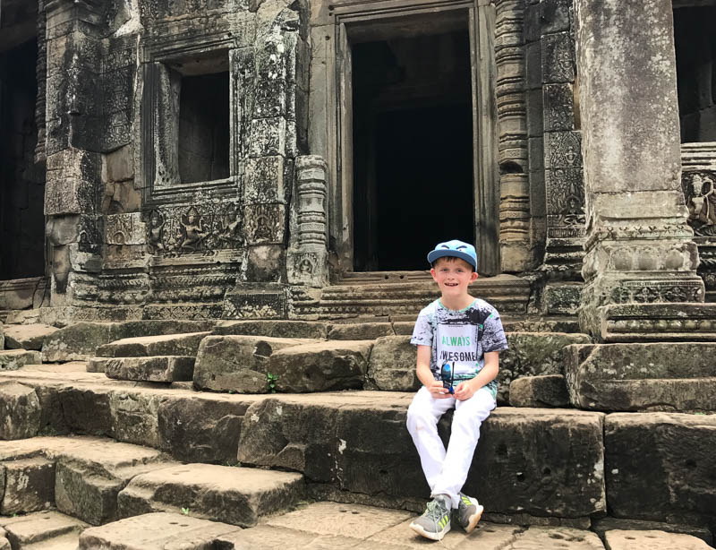 Cambodia family holiday highlights - the many beautiful photo opportunities at Angkorthom temple