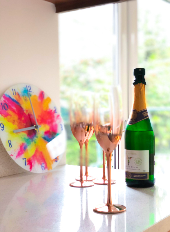 Rose gold champagne flutes Christmas gifts for mum