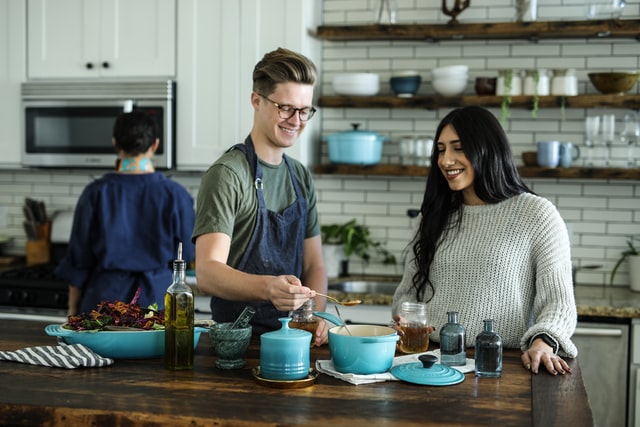 Young people cooking