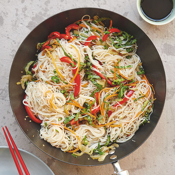 Meal plan for hungry teens Stir fried veg and rice noodles