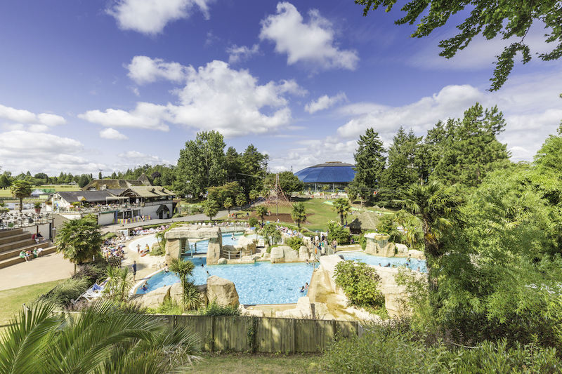 The outdoor pool complex at Domaine des Ormes