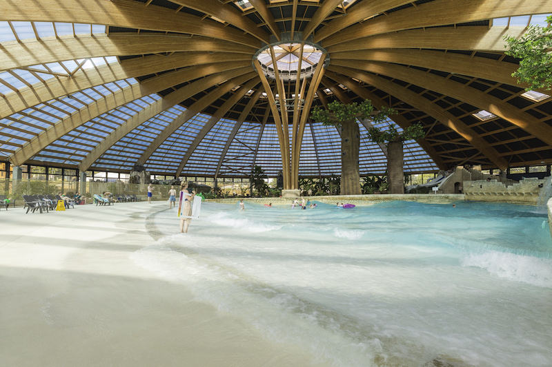 The large indoor wave pool at Domaine des Ormes