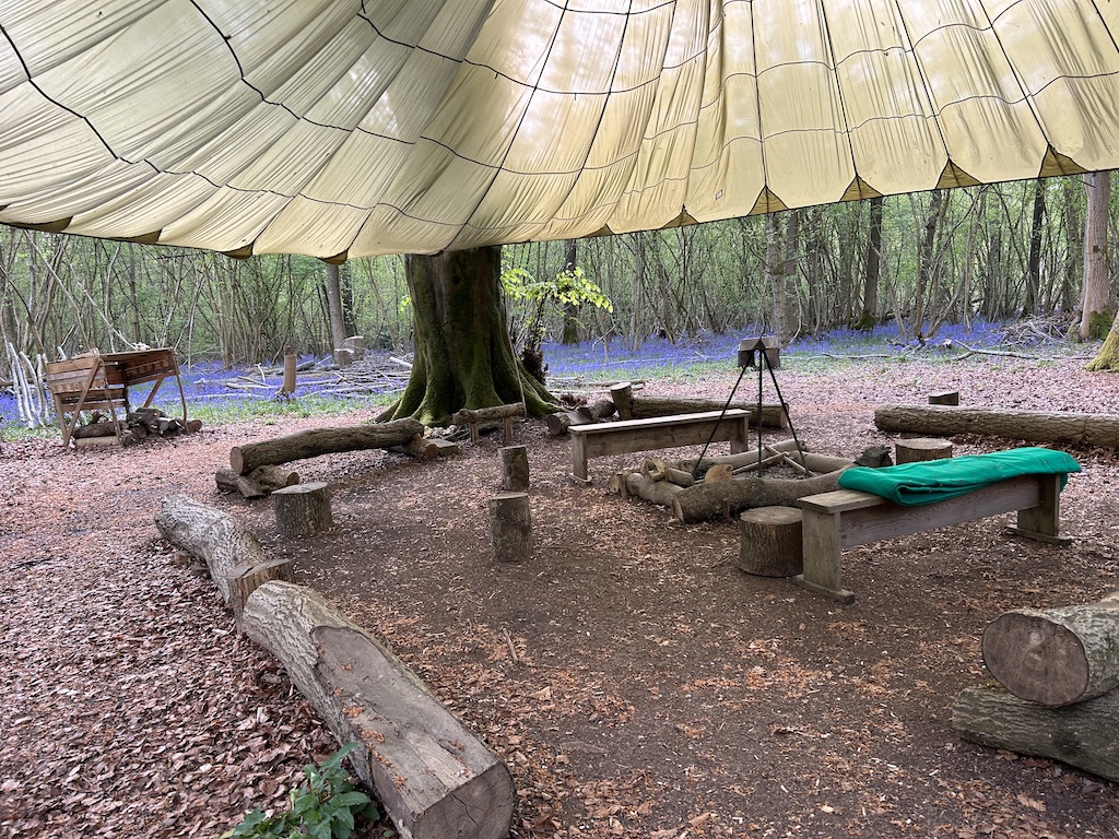 A forest school in the woods of the South Downs in Hampshire, near Watercress Lodges